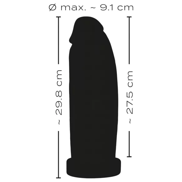 Realistixxx Real Giant - Mega Dildo - 30 cm (Black)