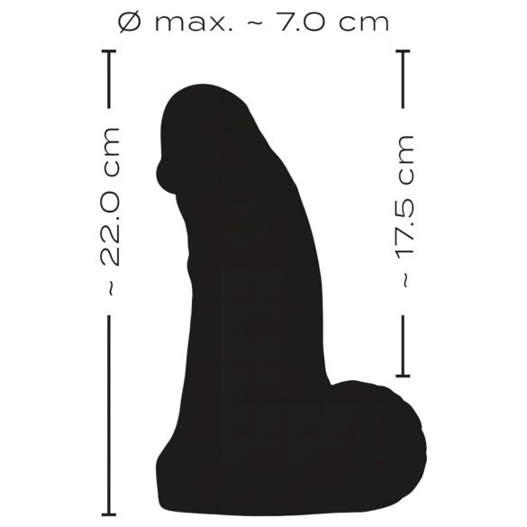Realistixxx Real Giant - 22 cm Black Dildo with Balls