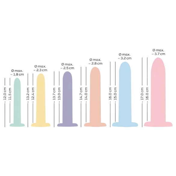 Six in a Row - Vibrant Dildo Trainer Set (6 Pieces)