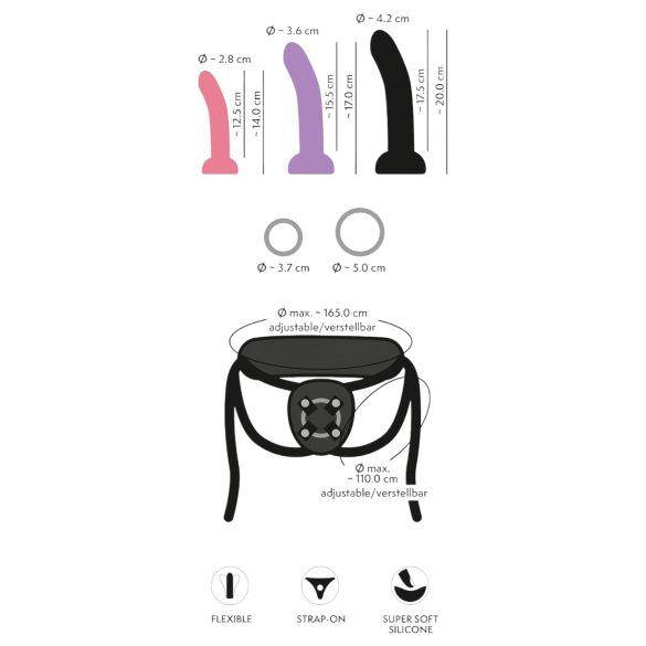 You2Toys - Black Strap-On Dildo Set