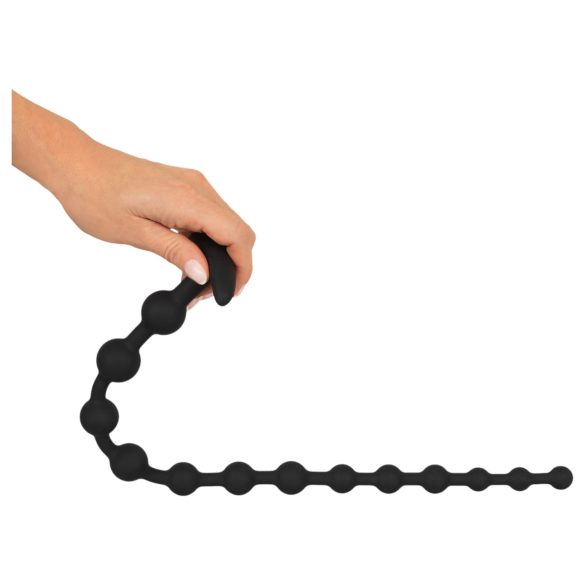 Black Velvet - Beaded Anal Dildo (Black)