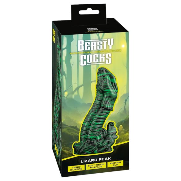 Beasty Cocks Lizard Peak - Gecko Fantasy Dildo (Green-Black)