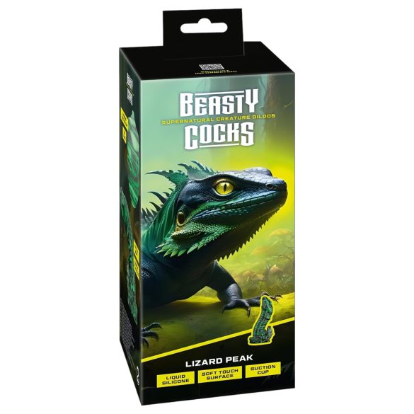 Beasty Cocks Lizard Peak - Gecko Fantasy Dildo (Green-Black)