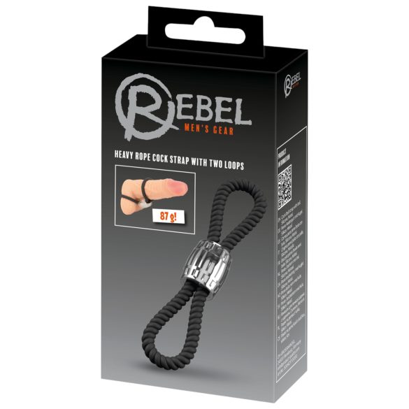 Rebel Heavy Rope - Adjustable Black Ring for Men