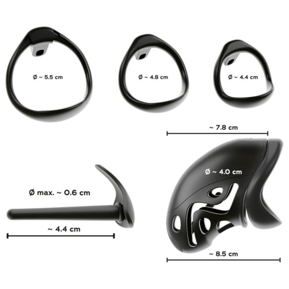 You2Toys - Black Cock Cage with Penis Plug