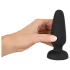 Black Velvets - silicone anal plug with suction cup (black) - L