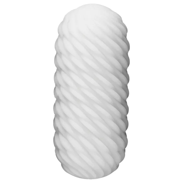 TENGA 3D Flow - wavy‑patterned masturbator (white)