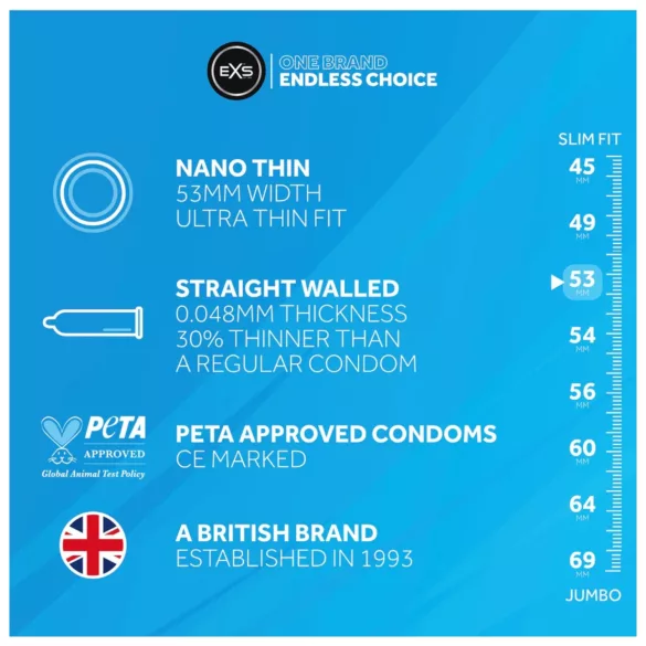 EXS Nano Thin - Ultra Thin Condoms (12 Pack)