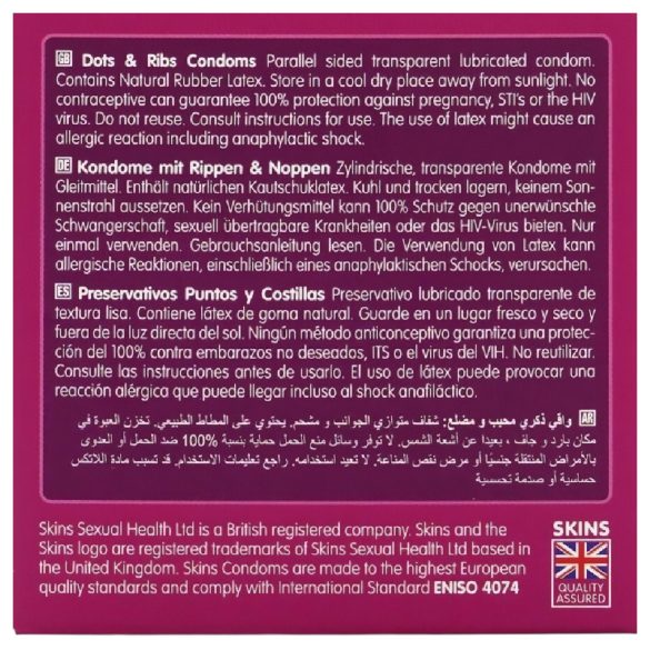 Skins - Ribbed & Dotted Condoms (4 Pack)