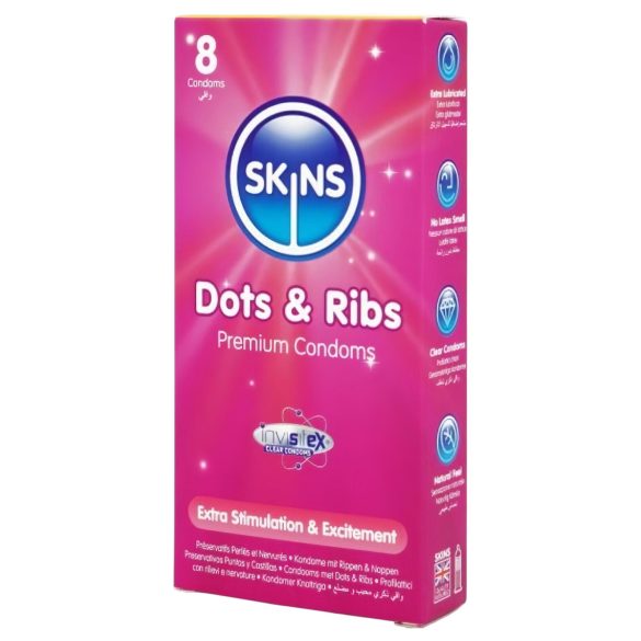Skins - Ribbed & Dotted Condoms (8 Pack)