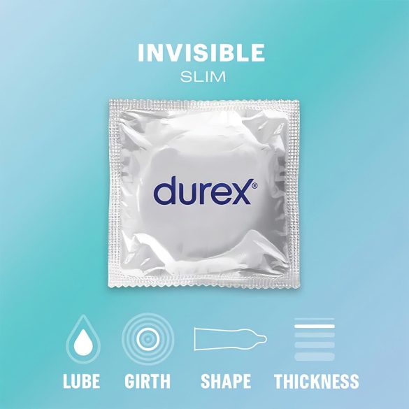 Durex Invisible Slim - Ultra-Thin Condoms (10 pack)