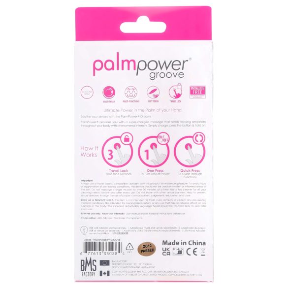 PalmPower Groove - Rechargeable Massage Vibrator (Pink)