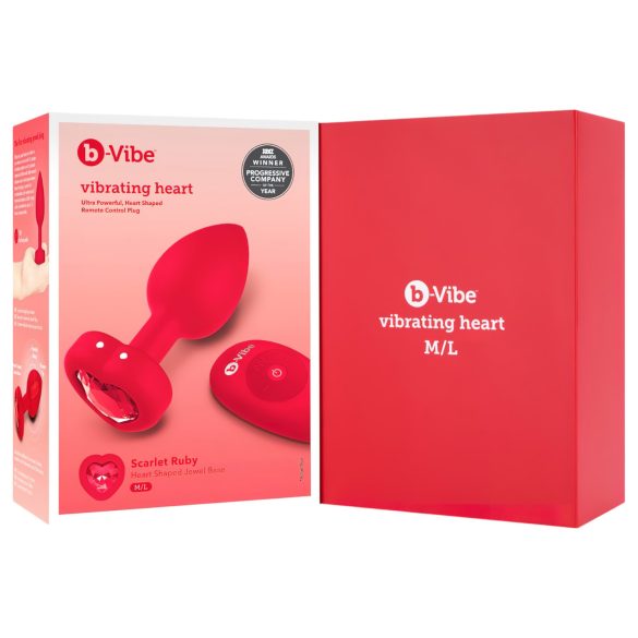 B-Vibe Heart - Rechargeable Remote-Controlled Anal Vibrator (Red)