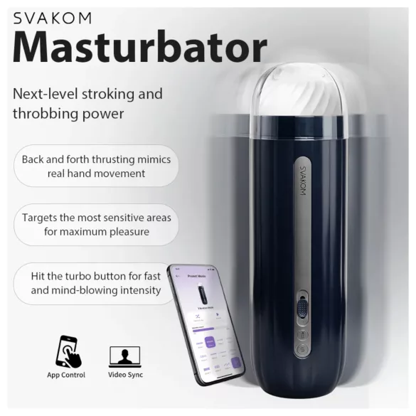 Svakom Hannes Neo - warming, thrusting masturbator (blue)