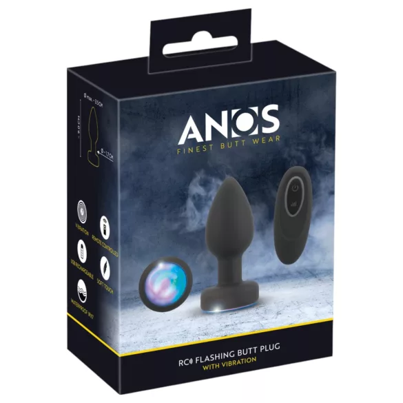 ANOS - light‑up vibrating anal plug (black)