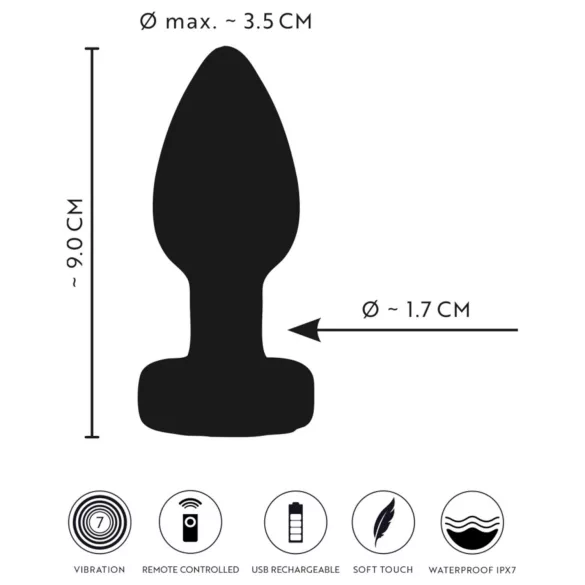 ANOS - light‑up vibrating anal plug (black)