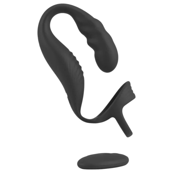 Rebel - Prostate Vibrator with Ring for Penis and Testicles (Black)