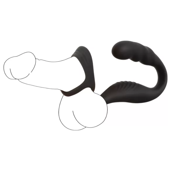 Rebel - Prostate Vibrator with Ring for Penis and Testicles (Black)
