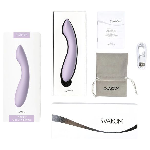 Svakom Amy 2 - Rechargeable, Waterproof G-Spot Vibrator (Purple)