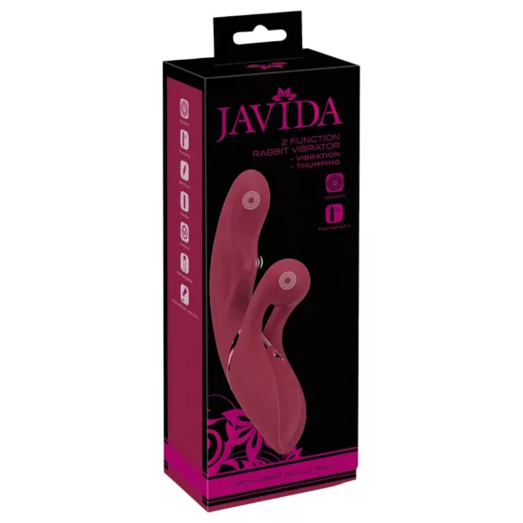 Javida 2-Function Rabbit - Rechargeable Clitoral Vibrator (Red)