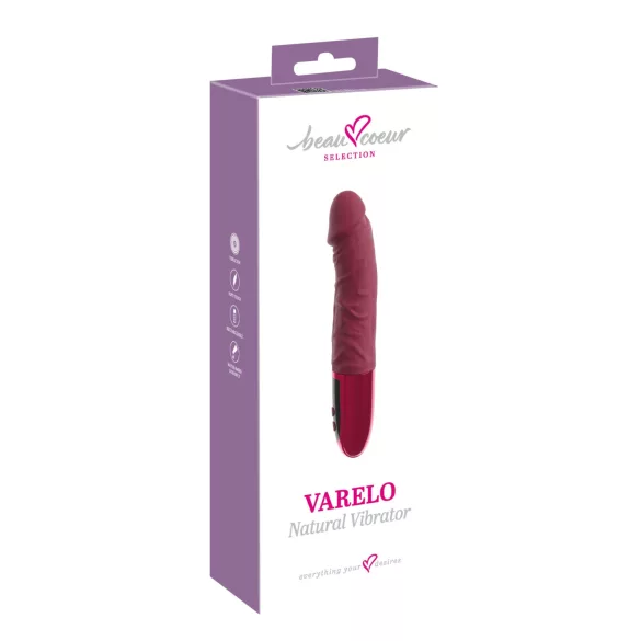 Beau Coeur Varelo - realistic, rechargeable silicone vibrator (red)