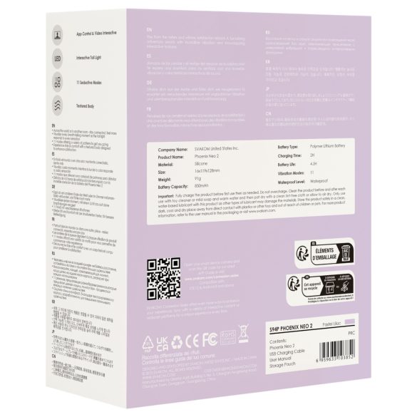 Svakom Phoenix Neo 2 - Smart Vibrating Egg (Purple)