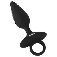 ANOS - Ribbed Vibrating Anal Plug (Black)
