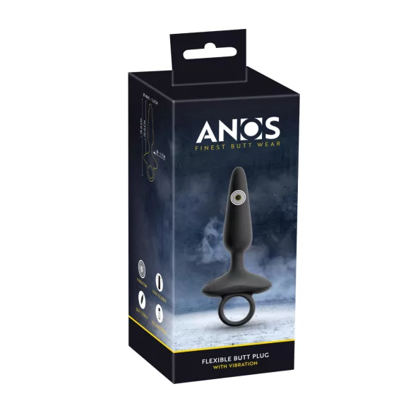ANOS - Vibrating Anal Plug with Handle (Black)
