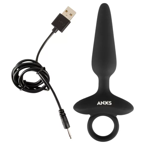 ANOS - Vibrating Anal Plug with Handle (Black)