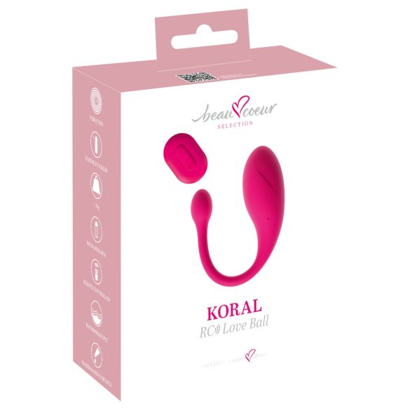 Beau Coeur Coral - Remote Control Vibrating Egg (Pink)