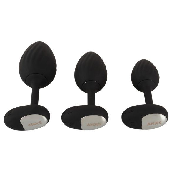 ANOS - Vibrating Anal Plug Set (Black)