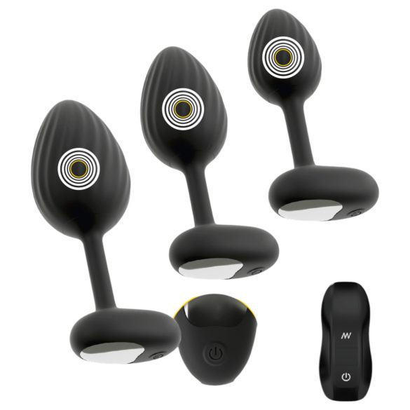 ANOS - Vibrating Anal Plug Set (Black)