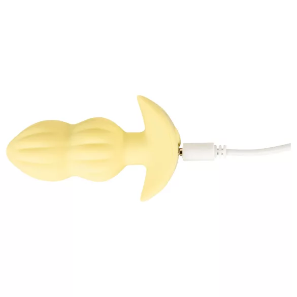 Cuties Mini - Ribbed Vibrating Anal Plug (Yellow)
