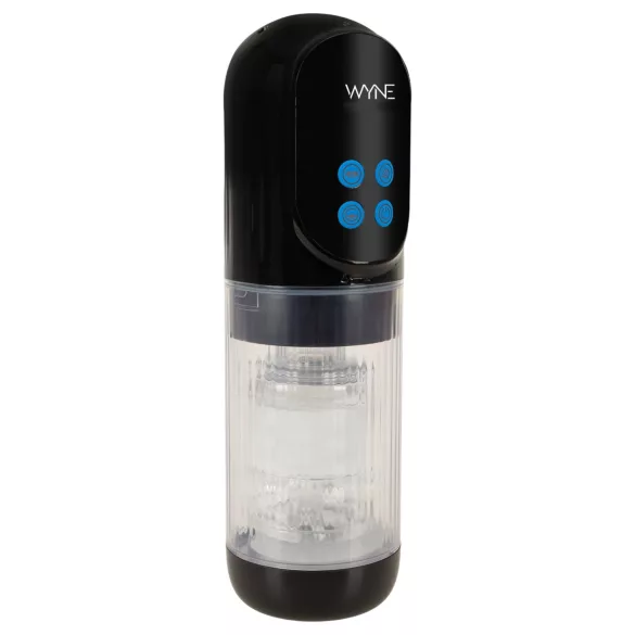 WYNE 12 - suction, rotating and vibrating rechargeable masturbator (black)