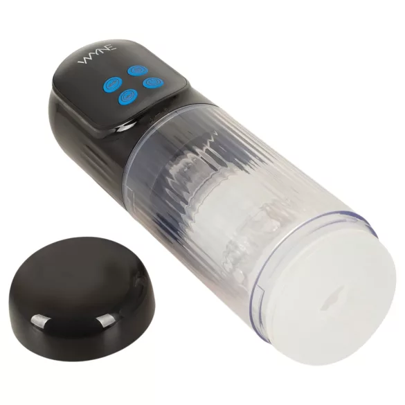 WYNE 12 - suction, rotating and vibrating rechargeable masturbator (black)