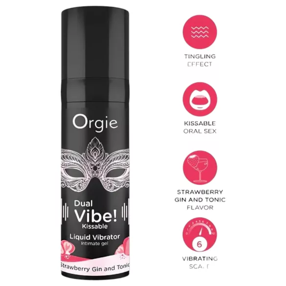 Orgie Dual Vibe - Unisex Liquid Vibrator - Strawberry Gin Tonic (15ml)