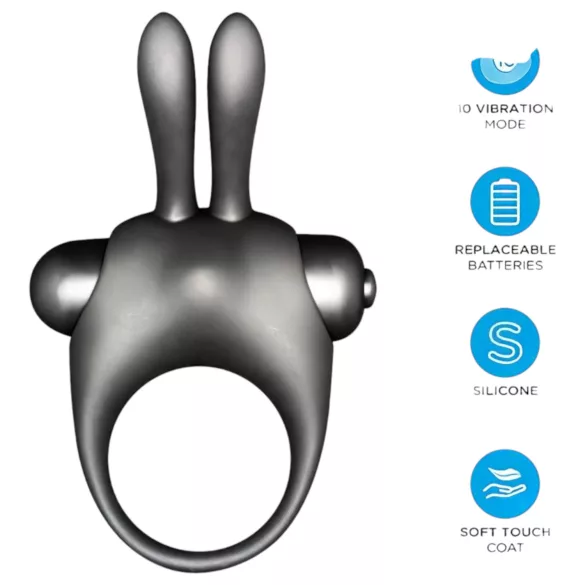 Orgie Bunny - Vibrating Ring Set (Black)