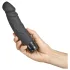 Baseks - realistic dildo vibrator (black) - 19 cm