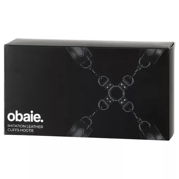 Obaie - faux leather wrist and ankle cuff set (black)
