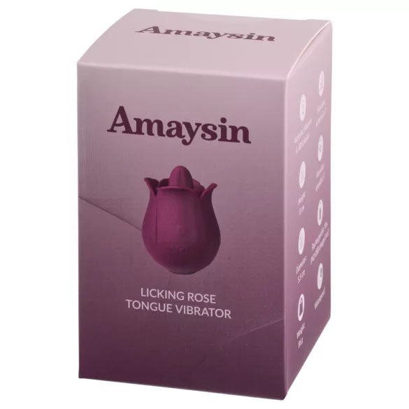 Amaysin - tongue-shaped rose clitoral vibrator (purple)