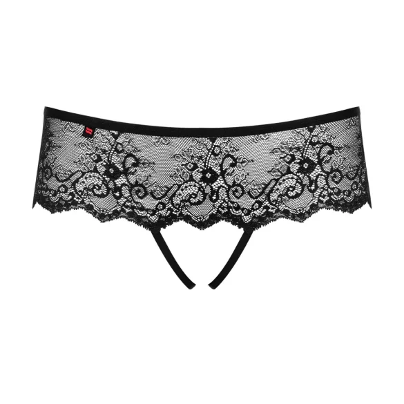 Obsessive Merossa - Sparkling Open Women's Thong - Black - L/XL
