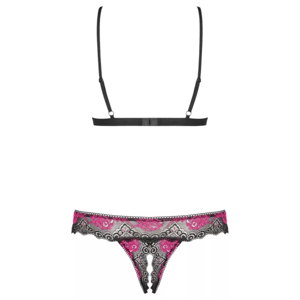 Obsessive Tulia - open‑cup bra set (black)