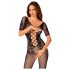 Obsessive - Open Net Bodysuit with Back Cutout (Black) (S-L)