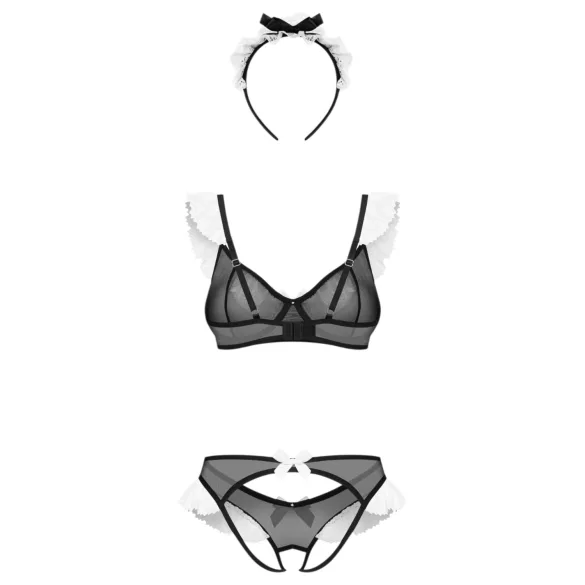 Obsessive Naughty Maid - three‑piece maid costume (black and white)