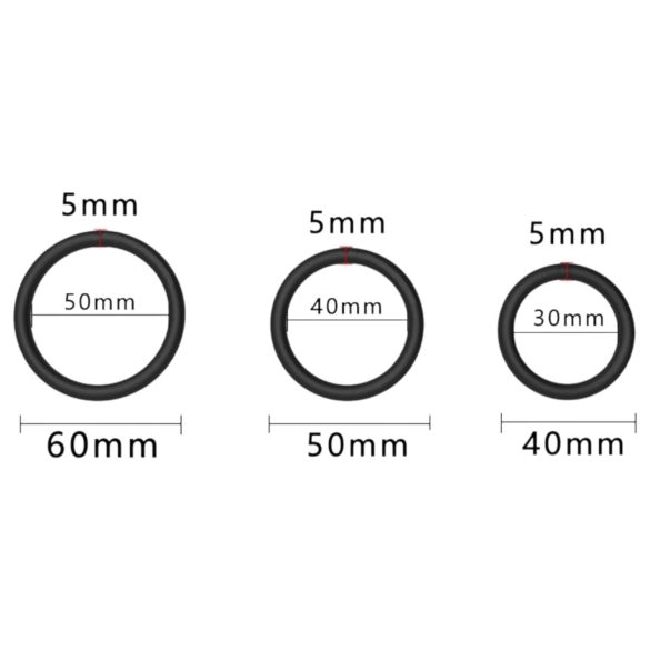 Men's Play - Black Penis Ring Set (3 Pack)