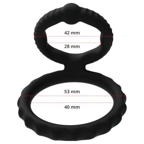 Men's Play - Black Penis and Testicle Ring