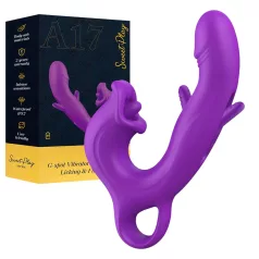   Erospace Sweet Play - licking clitoral stimulator and nodding G-spot vibrator (purple)