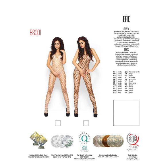 Passion BS001 - White Fishnet Bodysuit (S-L)