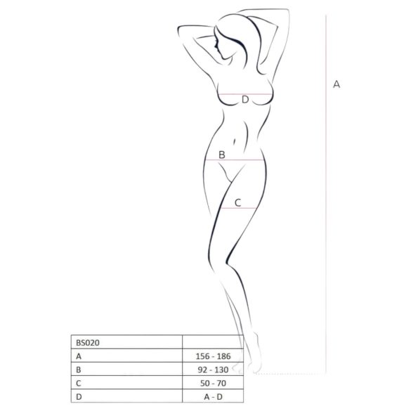 Passion BS020 - Decorated Open Jumpsuit (Black) - Sizes S-L