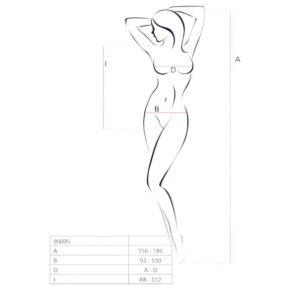 Passion BS035 - Red Strappy Fishnet Open-Back Bodysuit (S-L)